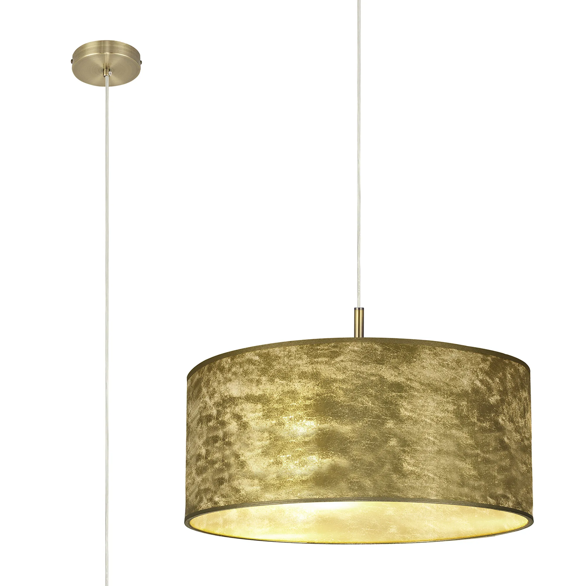 Baymont 60cm 5 Light Pendant Antique Brass; Gold Leaf